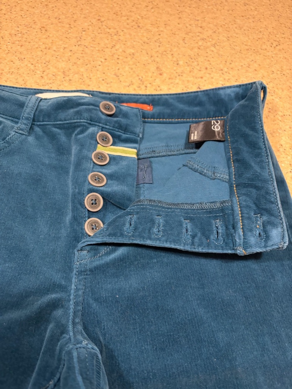 Anthropologie Corduroy Pants Women’s 29 Pilcro High Rise Shinny Button-up Jeans - Picture 3 of 8